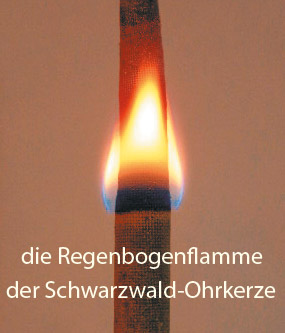 Schwarzwald-Ohrkerze Regenbogenflamme